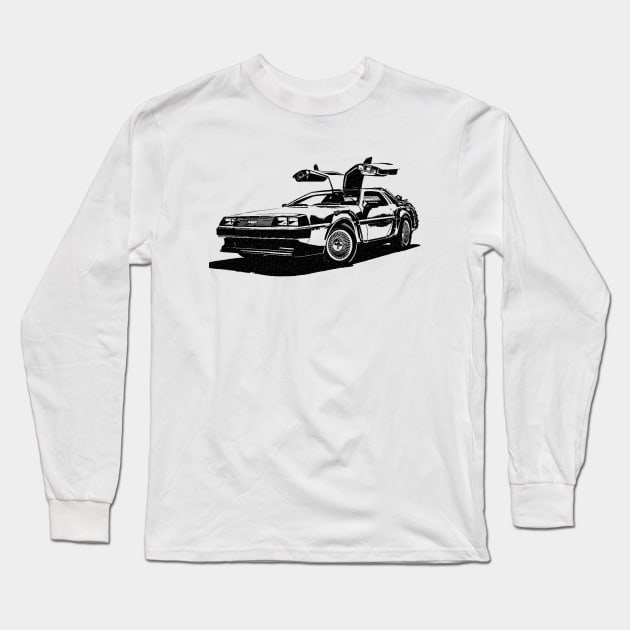 Back to the Future - DMC DeLorean Long Sleeve T-Shirt by RetroPandora